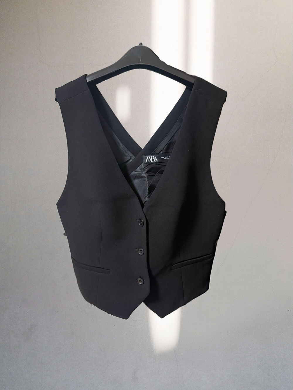 Zara Black Woman’s Waistcoat Vest - Classic Button Front